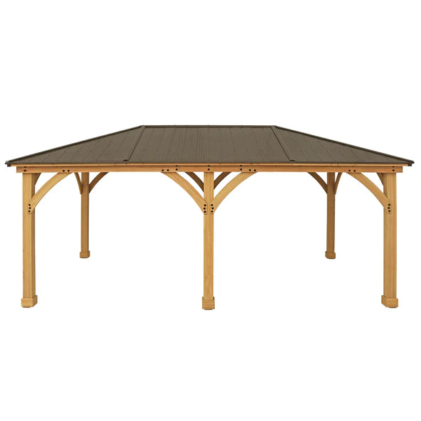 Gazebo with Cedar Wood & Aluminum Roof