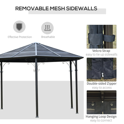 13’x13’ Hexagonal Aluminum Frame Gazebo with Galvanized Steel Canopy